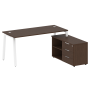 Рабочая станция с тумбой на А-образном м/к Metal System Style БА.РС-СТС-2.4 (R) 1700x1520x750