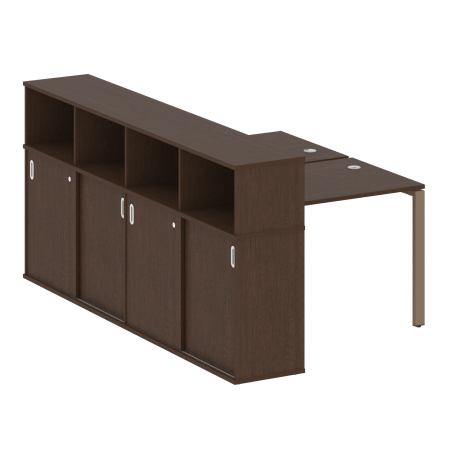 Рабочая станция с опорным шкафом-купе Metal System Style БП.РС-СШК-4.1 1410x2332x1098