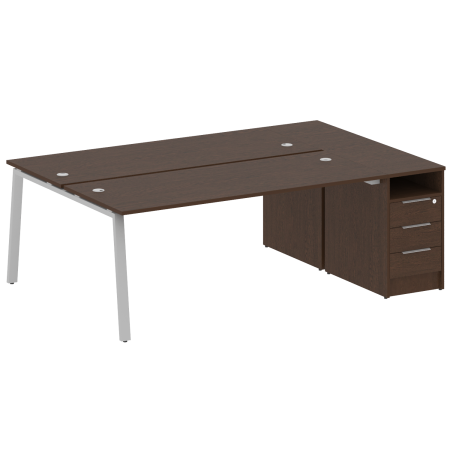 Рабочая станция с тумбой на А-образном м/к Metal System Style БА.РС-СТП-2.5 2212x1475x750