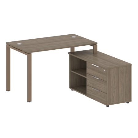 Рабочая станция с опорной тумбой правая Metal System Style БП.РС-СТС-2.2 Пр 1300x1520x750