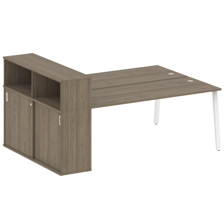 Рабочая станция с шкафом-купе на А-образном м/к Metal System Style БА.РС-СШК-2.5 Т 2210x1475x1098
