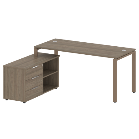 Рабочая станция с опорной тумбой левая Metal System Style БП.РС-СТС-2.4 Л 1700x1520x750