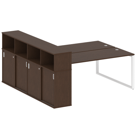 Рабочая станция с шкафом-купе на О-образном м/к Metal System Style БО.РС-СШК-4.5 Т 2210x2332x1098