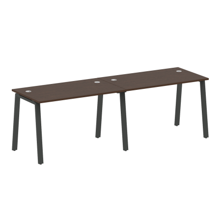 Рабочая станция на 2 рабочих места на А-образном м/к Metal System Style БА.СМ-2.2 2400x720x750