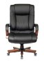 Кресло руководителя T-9925WALNUT черный кожа/кожзам крестов. металл/дерево