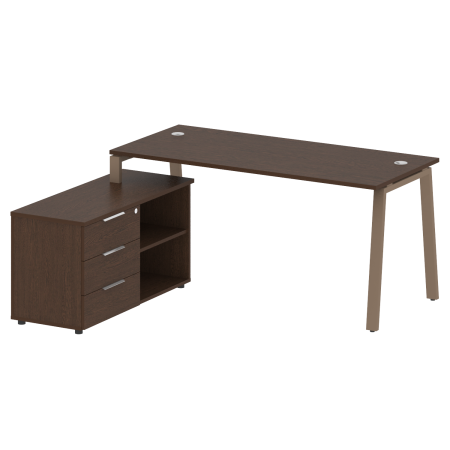 Рабочая станция с тумбой на А-образном м/к Metal System Style БА.РС-СТС-2.4 (L) 1700x1520x750