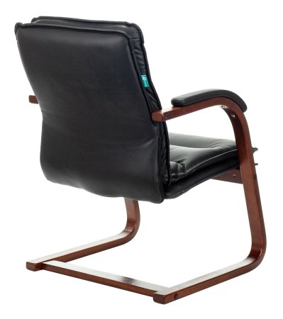 Кресло T-9927WALNUT-AV черный кожа полозья дерево коричневый (Черный)