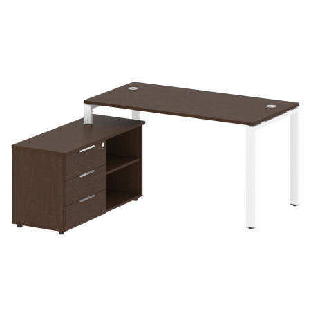 Рабочая станция с опорной тумбой левая Metal System Style БП.РС-СТС-2.3 Л 1500x1520x750