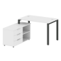 Рабочая станция с опорной тумбой левая Metal System Style БП.РС-СТС-2.2 Л 1300x1520x750
