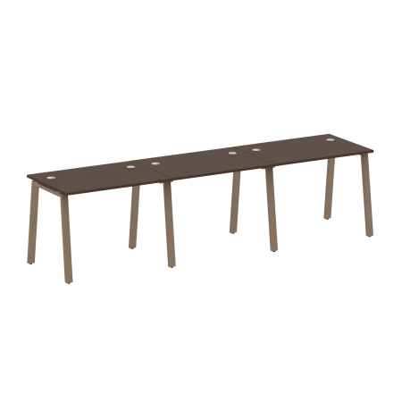 Рабочая станция на 3 рабочих места на А-образном м/к Metal System Style БА.СМ-3.1 3000x720x750