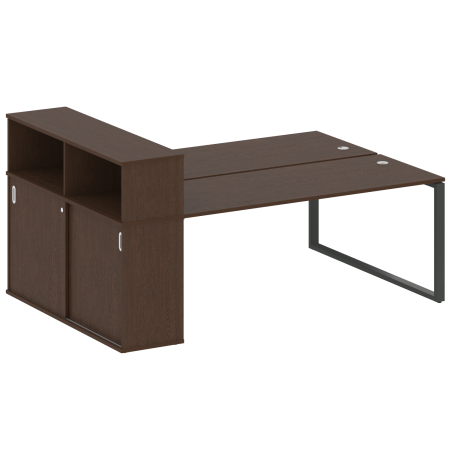 Рабочая станция с шкафом-купе на О-образном м/к Metal System Style БО.РС-СШК-2.5 Т 2210x1475x1098
