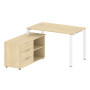 Рабочая станция с опорной тумбой левая Metal System Style БП.РС-СТС-2.2 Л 1300x1520x750