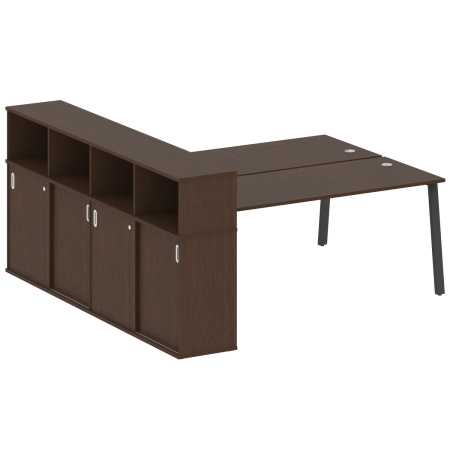 Рабочая станция с шкафом-купе на А-образном м/к Metal System Style БА.РС-СШК-4.5 Т 2210x2332x1098