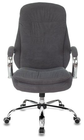 Кресло руководителя T-9950SL Fabric серый Alfa 44 крестов. металл хром (Серый)