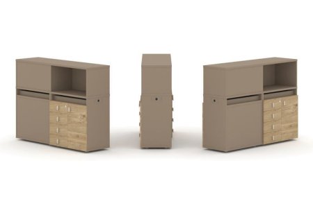 Тумба двойная + низкая надставка ES.NB.2N-15 (1500х410х1135)