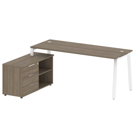 Рабочая станция с тумбой на А-образном м/к Metal System Style БА.РС-СТС-2.5 (L) 1900x1520x750