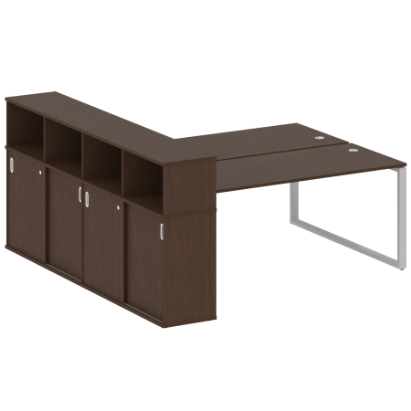 Рабочая станция с шкафом-купе на О-образном м/к Metal System Style БО.РС-СШК-4.5 Т 2210x2332x1098