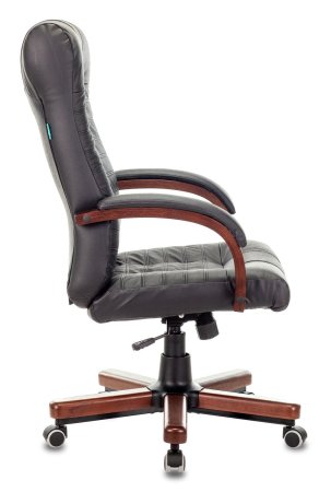 Кресло руководителя KB-10WALNUT черный кожа крестов. металл/дерево (Черный)