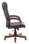 Кресло руководителя KB-10WALNUT черный кожа крестов. металл/дерево