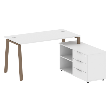 Рабочая станция с тумбой на А-образном м/к Metal System Style БА.РС-СТС-2.3 (R) 1500x1520x750