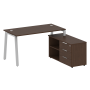Рабочая станция с тумбой на А-образном м/к Metal System Style БА.РС-СТС-2.3 (R) 1500x1520x750