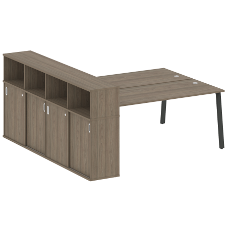 Рабочая станция с шкафом-купе на А-образном м/к Metal System Style БА.РС-СШК-4.5 Т 2210x2332x1098