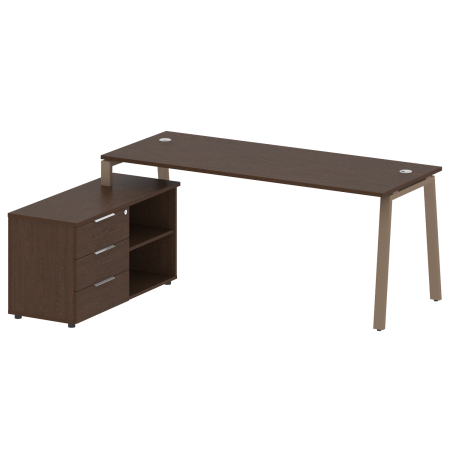 Рабочая станция с тумбой на А-образном м/к Metal System Style БА.РС-СТС-2.5 (L) 1900x1520x750