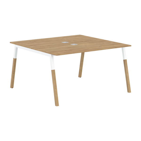 Двухместная рабочая станция Forta FWST 1313 1380x733x1370 (Дуб Гамильтон/Белый премиум)