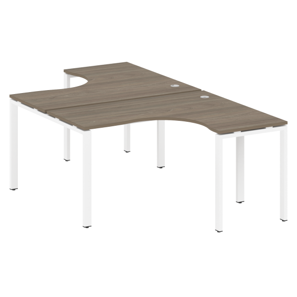 Рабочая станция криволинейная Metal System Style БП.РАС-СА-2.3 1400x2435x750 (Вяз/Белый металл)
