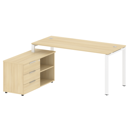 Рабочая станция с опорной тумбой левая Metal System Style БП.РС-СТС-2.4 Л 1700x1520x750