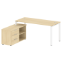 Рабочая станция с опорной тумбой левая Metal System Style БП.РС-СТС-2.4 Л 1700x1520x750