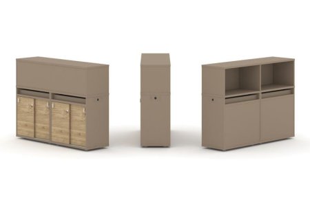 Тумба двойная + низкая надставка ES.NB.2N-5 (1500х410х1135)