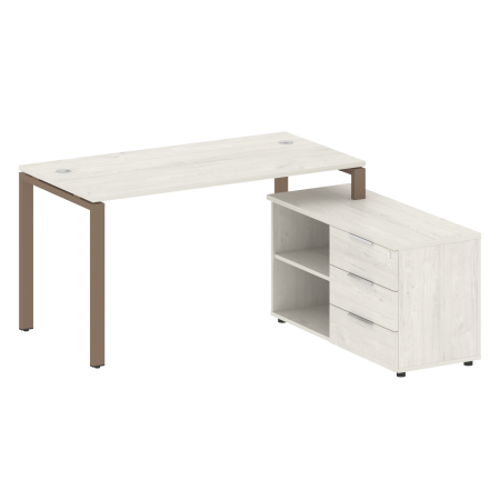 Рабочая станция с опорной тумбой правая Metal System Style БП.РС-СТС-2.3 Пр 1500x1520x750