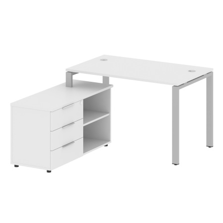 Рабочая станция с опорной тумбой левая Metal System Style БП.РС-СТС-2.2 Л 1300x1520x750