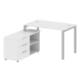 Рабочая станция с опорной тумбой левая Metal System Style БП.РС-СТС-2.2 Л 1300x1520x750