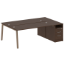 Рабочая станция с тумбой на А-образном м/к Metal System Style БА.РС-СТП-2.5 2212x1475x750