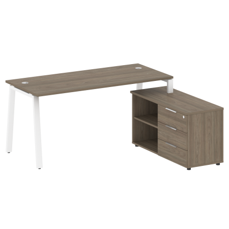 Рабочая станция с тумбой на А-образном м/к Metal System Style БА.РС-СТС-2.4 (R) 1700x1520x750