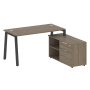Рабочая станция с тумбой на А-образном м/к Metal System Style БА.РС-СТС-2.3 (R) 1500x1520x750