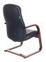 Кресло T-9923WALNUT-AV черный кожа полозья дерево коричневый
