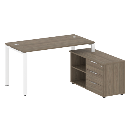 Рабочая станция с опорной тумбой правая Metal System Style БП.РС-СТС-2.3 Пр 1500x1520x750