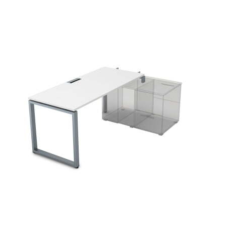 СТН-О.975 Стол системы БЕНЧ линейный, три опоры, начальный (1800x700x750) (Белый премиумСерый)