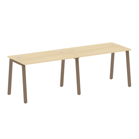 Рабочая станция на 2 рабочих места на А-образном м/к Metal System Style БА.СМ-2.2 2400x720x750