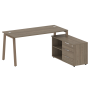 Рабочая станция с тумбой на А-образном м/к Metal System Style БА.РС-СТС-2.4 (R) 1700x1520x750