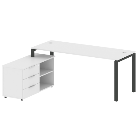 Рабочая станция с опорной тумбой левая Metal System Style БП.РС-СТС-2.5 Л 1900x1520x750