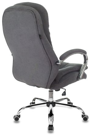 Кресло руководителя T-9950SL Fabric серый Alfa 44 крестов. металл хром (Серый)