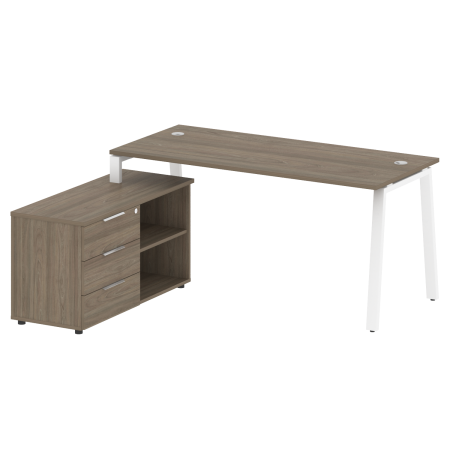 Рабочая станция с тумбой на А-образном м/к Metal System Style БА.РС-СТС-2.4 (L) 1700x1520x750
