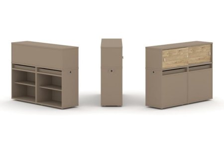 Тумба двойная + низкая надставка ES.NB.2N-2 (1500х410х1135)