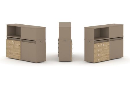 Тумба двойная + низкая надставка ES.NB.2N-16 (1500х410х1135)