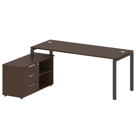 Рабочая станция с опорной тумбой левая Metal System Style БП.РС-СТС-2.5 Л 1900x1520x750
