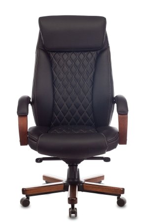 Кресло руководителя T-9924WALNUT черный кожа крестов. металл/дерево (Черный)